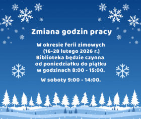 Zmiana godzin pracy biblioteki